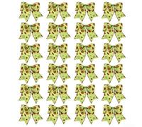 Christmas Bow Tie Kit 24PCS for Wreath and Desktop Decoration Made of Polyester Cloth to Create Festive Ambiance in Home or Office (white)