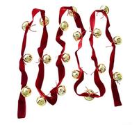 Christmas Bowknot Bell Pendant for DIY Holiday Tree Ornament, Lightweight Cloth and Metal Materials for Easy Hanging and Long Term Use (A)