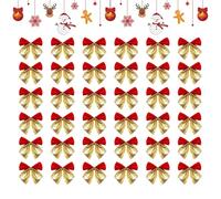 Christmas Bows, 36 Pieces Mini Home Decoration - Small Christmas Bows for the | For Party Garlands, Wreaths, Crafts, Indoor, Outdoor, Fireplace, Wall, Window, Door, Wedding