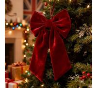 Christmas Bows 36x18 Inches Large Red Velvet Christmas Tree Topper - Burgundy Ribbon Gift Bows - Xmas Decor for Indoor Outdoor Home Wreaths Mantle Front Door Porch Wedding (1)