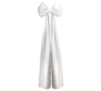 Christmas Bows, Christmas Tree Topper Bow 19.7x46.1" Soft Long Tail Tree Bows Decorative Hanging Ornaments for Party Door Wall Backdrop White