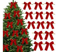 Christmas Bows Decor, 12 Pieces Velvet Wreath Bows, Multi Functional Holiday Decoration, Festive Ribbon Style, Elegant Seasonal Accessory for Handmade Crafts, Garland, 3.35x3.35 Inches