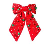 Christmas Bows for Girls Elegant Rhinestone Pearl Hairpin