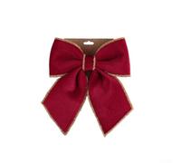 Christmas Bows, Red Velvet Bowknots for Christmas Tree and Fireplace Decoration, Handmade Christmas Party Hanging Bows(Red S)