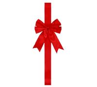 Christmas Bows - Reusable Holiday Ribbon Decor, Festive Cabinet Door Red Bows, Bright Fabric Design with Easy Tie Feature with Sturdy Hold, Seasonal Decoration Accessory for Doors Walls Trees Car Use