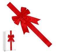 Christmas Bows - Reusable Red Ribbon Holiday Decorations | Elegant Festival Cabinet Door Bows, Decorative Ribbons for Doors, Entryways, Walls, Fences, Trees, Cars, Wreaths, Tabletop & DIY Crafts