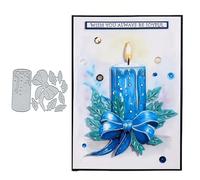 Christmas Bowtie Candle Bow Leaf Tree Snowflake Metal Die Cuts,Spring Sunflower Frame Leaf Cutting Dies Cut Stencils for DIY Scrapbooking Album Decorative Embossing Paper Dies for Card Making
