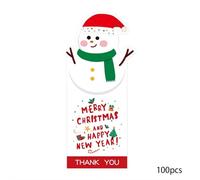 Christmas Box Sealing Stickers - 100PCS Santa Claus Design Self-Adhesive Labels, Hot Melt Adhesive Coated Paper Stickers for Gift Wrapping/Greeting Cards/Advent Calendars (E)