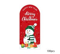 Christmas Box Sealing Stickers - 100PCS Santa Claus Design Self-Adhesive Labels, Hot Melt Adhesive Coated Paper Stickers for Gift Wrapping/Greeting Cards/Advent Calendars (C)