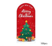 Christmas Box Sealing Stickers - 100PCS Santa Claus Design Self-Adhesive Labels, Hot Melt Adhesive Coated Paper Stickers for Gift Wrapping/Greeting Cards/Advent Calendars (A)