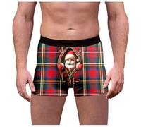 Christmas Boxer Shorts for Men, Mens Funny Pants Underwear, 3d Novelty Xmas Underpants Breathable Comfortable Boxers Reindeer Santa Claus Printed Underwear Personalised Funny Gifts for Him Boyfriend