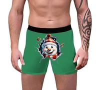 Christmas Boxer Shorts Men, Funny Pants for Men, 3d Novelty Xmas Underpants Breathable Comfortable Boxers Reindeer Santa Claus Printed Underwear Personalised Funny Gifts for Him Boyfriend