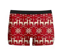 Christmas Boxer Shorts Men's, Funky Boxers for Men, Printed Underwear with Comfortable Breathable Boxers Novelty Elk Shorts Trunks Personalised Funny Gifts for Him Boyfriend