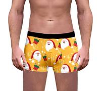 Christmas Boxer Shorts Men's, Personalised Boxer Shorts, Slim Sports Breathable Flat Underwear Print Underwear Novelty Shorts Trunks for Birthday Christmas Xmas Party