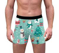 Christmas Boxer Shorts Underpants Trunks 2024 Christmas Men's Sexy Fashion Trend Xmas Printed Underwear Xmas Trunks Comfortable Breathable Boxers Comfortable Undies Christmas Xmas Gift for Men Blue