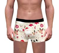 Christmas Boxers Men, Boxer Shorts for Men Uk, Hipster Underpants Bulge Pouch Shapewear Breathable Personalised Underwear Trunks Personalised Funny Gifts for Him Boyfriend
