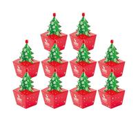 Christmas Boxes 10-Piece | Christmas Tree Party Boxes 3D - Decoration Bag Portable for Holiday Snack Container Reusable Storage Halloween Valentines Family