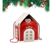 Christmas Boxes | House Shaped Paper Container for Chocolate, Storage Box for Christmas | For Crafts Fruit Stockings Decorations Seasonal Events