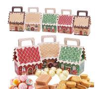 Christmas Boxes - Pack of 8 Christmas Gift Boxes, Durable Folding Gift Boxes, Decorative Dessert Containers | Candy for Party, Meeting, Home, Office, Centerpieces, Bi
