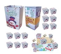 Christmas Boxes with Lid - Christmas Party Wobble Box with Sweets | Foldable Party Decoration for Holidays Birthday Valentine's Day Children's Party Family Party