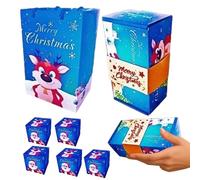 Christmas Boxes with Lids, Christmas Bounce Chocolate Money Box, Folding Bag for Women Men Kids Bakers Cookie Chocolate Wine Valentine's Day Jewelry Home Celebration
