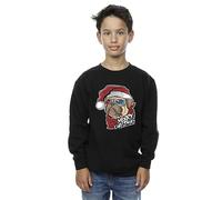 Christmas Boys Pug Merry Christmas Sweatshirt Black 9-11 Years