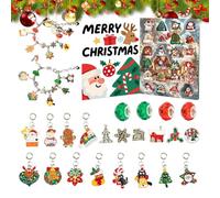 Christmas Bracelet Charm Bracelets for Advent for Children at Christmas Time, Jewellery 24 Days for Travel Parties Home and Girls
