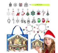 Christmas Bracelets, Children's 2024, 24 Days Bracelets Jewellery Making Set, Christmas Countdown Calendar, Countdown to Christmas Bracelet Making Set, Bracelets