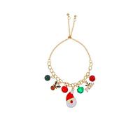 Christmas Bracelets Colorful Santa Claus Jingle Bells Gingerbread Man Christmas Tree Snowflake Elk Deer Red Green Bling Chain Bracelets for Women Xmas Festival Party Birthday Holiday Fashion Jewelry