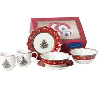 Christmas Breakfast Set - Villeroy & Boch 6 Piece Porcelain Set White/Red