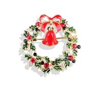 Christmas Brooch Pin Christmas Tree Brooch Sparkling Rhinestone Jingle Bell Candy Moose Heart Brooch Christmas Accessories For Women, Metal, no gemstone