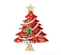 Christmas Brooch Pin Women Girls Crystal Winter Wishing Tree Little Star Jewelry Christmas Decoration Small