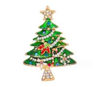 Christmas Brooch Pin Women Girls Crystal Winter Wishing Tree Little Star Jewelry Christmas Decoration Small