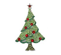 Christmas Brooch Pins Crystal Christmas Tree Snowflake Jingle Bell Reindeer Enamel Brooches Holiday Party Gift for Women, M, Alloy Steel, no gemstone
