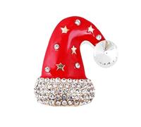 Christmas Brooch Pins Crystal Christmas Tree Snowflake Jingle Bell Reindeer Enamel Brooches Holiday Party Gift for Women, M, Zinc, no gemstone