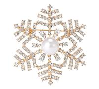 Christmas Brooch Pins for Women,Vintage Rhinestone Snowflake Brooches Marry Christmas Pin Sparkly Crystal CZ Brooch Lapel Pins Winter Snowflake Collar Pin Christmas Holiday Jewelry, L, Fabric, no