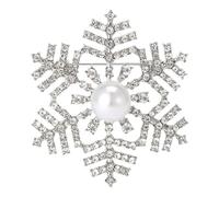 Christmas Brooch Pins for Women,Vintage Rhinestone Snowflake Brooches Marry Christmas Pin Sparkly Crystal CZ Brooch Lapel Pins Winter Snowflake Collar Pin Christmas Holiday Jewelry, L, Fabric, no