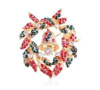 Christmas Brooch Pins Vintage Christmas Tree Wreath Jingle Reindeer Rhinestone Brooch for Women