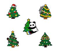 Christmas Brooch Set for Women Cute Santa Snowman Reindeer Tree Wreath Enamel Pins Festive Christmas Jewelry Gifts, M, Alloy Steel, no gemstone