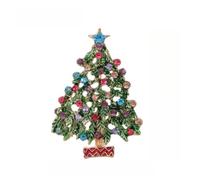 Christmas brooches, enamel tree wreaths, and pins | Tree and wreath designs ; Enamel with crystals ; Pin stays secure on coats