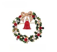 Christmas brooches, enamel tree wreaths, and pins | Tree and wreath designs ; Enamel with crystals ; Pin stays secure on coats