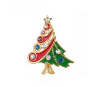 Christmas brooches, enamel tree wreaths, and pins | Tree and wreath designs ; Enamel with crystals ; Pin stays secure on coats