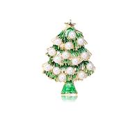 Christmas Brooches for Women Rhinestone Flower Christmas Pins Red Green Christmas Tree Pins Xmas Festival Party Brooch Pin Christmas Jewelry Gifts, adjustable, Zinc, no gemstone