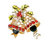 Christmas Broochs Pins for Women Color Rhinestone Crystal Enamel Cute Candy Bells Brooch Pin Clothing Hat Bag Christmas Jewelry Gifts Accessories, normal, Metal, no gemstone