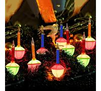 Christmas Bubble Lights Set of 9 - Multicolor Vintage Bubble Lights with 10 Color Bulbs (1 Spare), Traditional for Holiday Decor, E12 Base, Green