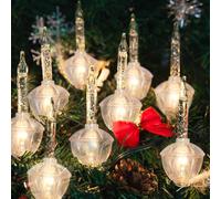 Christmas Bubble Lights Set of 9 Silver Bubble Lights, 8.8Ft Traditional Bubble Light with 10 Silver Glitter Bubble Bulbs(1 Spare), Vintage Bubble Lights for Holiday Christmas Lighting, Green Wire