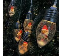 Christmas Bubble Lights String With 10 LED 6.56ft Clear Bulbs - Battery Operated Snow Globe Lights for Tree, Garden Decor (Santa Claus)