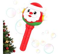 Christmas Bubble Machine Light Up Leakproof 8-Hole 3-Mode Electric | Santa Wand Bubble Machine Maker for School, Park, Beach, Garden, Yard, Pool, Playground, Bathroom, Backyard