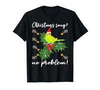 Christmas budgie with holly T-Shirt