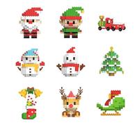 Christmas Building Block Toy Santa Claus Design Building Blocks Set Santa Claus Snowman Christmas Tree Elk Mini Buildings Figure Creative Learning Resources and STEM Play Xmas Decor Party Favors